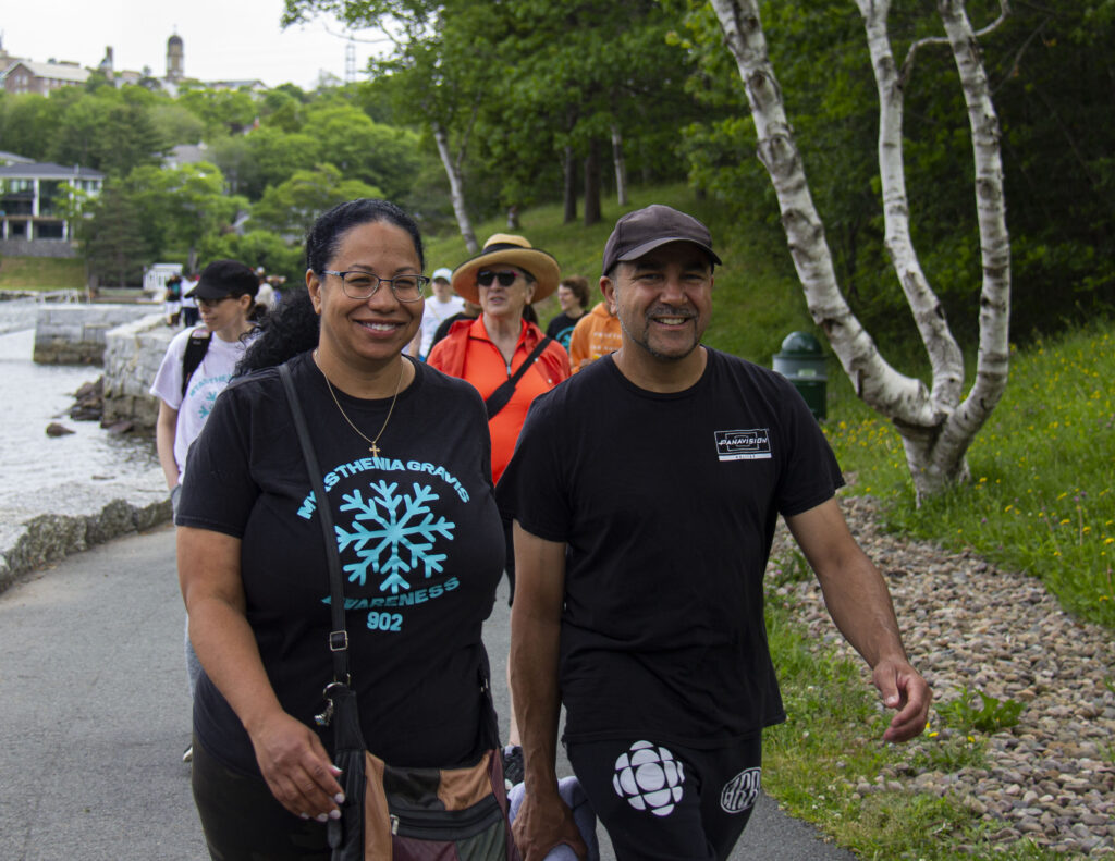People in MG shirts at the awareness walk