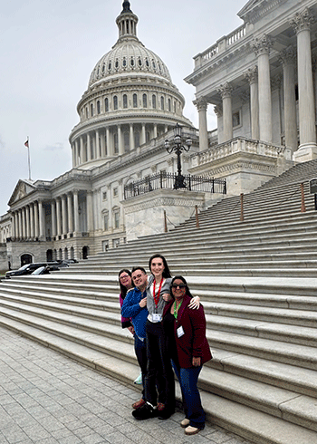 Members of the Connecticut Team outside the Capitol Building. From left to right: Rachel, Jonathan, Kelly and me.